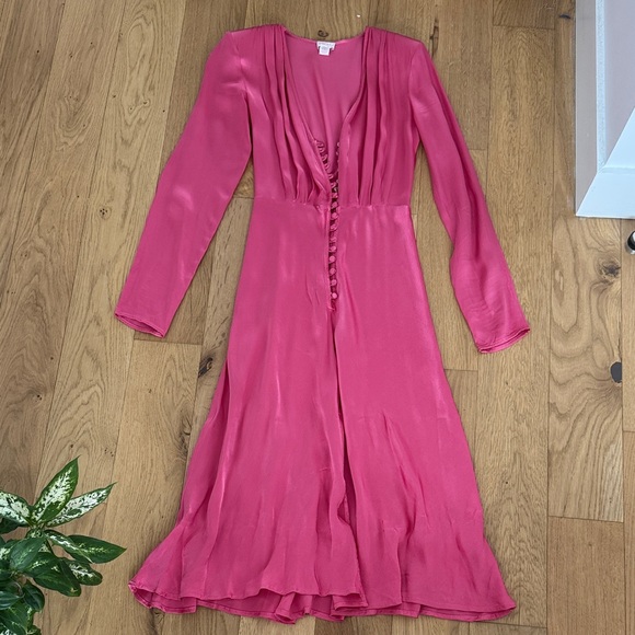 Ghost London Dresses & Skirts - Ghost London Pink Satin Midi Dress